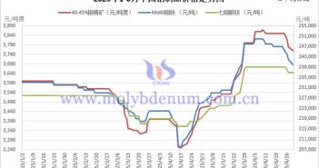 2025年6月中國鉬制品價格走勢全圖及評述 2025年1-6月中國鉬制品價格走勢